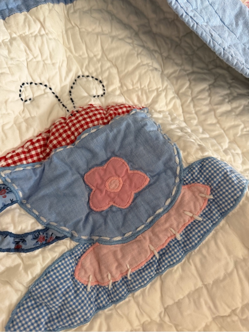 Pottery Barn Kids Pink and Blue Tea Cup & Teapot Quilt - Picture 8 of 9